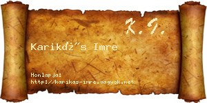 Karikás Imre névjegykártya