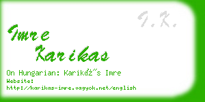 imre karikas business card